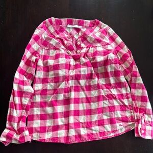 Vineyard Vines Kids Pink and White Plaid Blouse